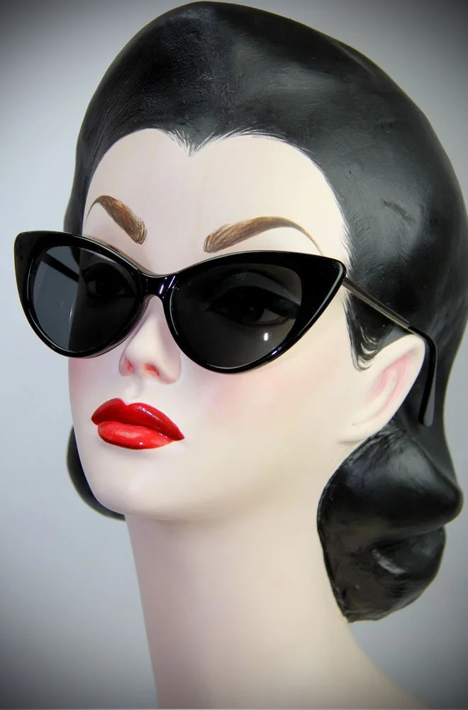 Office Fox - 50s Style Black Cat Eye Sunglasses at Deadly is the Female