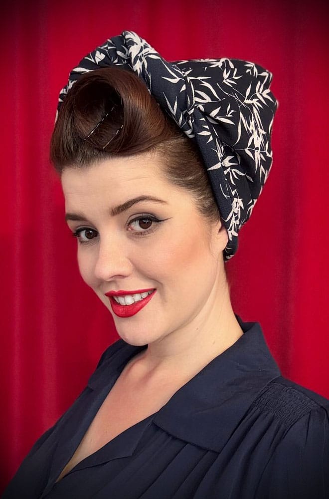 Navy Bamboo Hair Scarf image 1