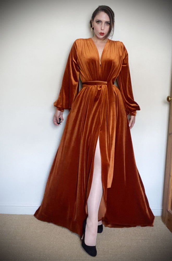 Pumpkin Spice Velvet Claudia Gown image 9