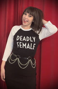 Deadly Female Raglan T Shirt in White image 0