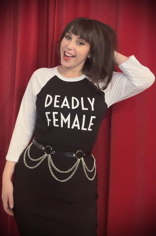 Deadly Female Raglan T Shirt in White image 0