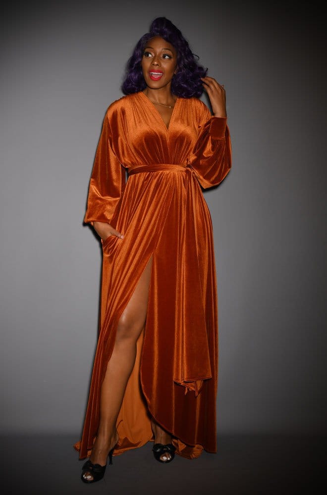 Pumpkin Spice Velvet Claudia Gown image 6