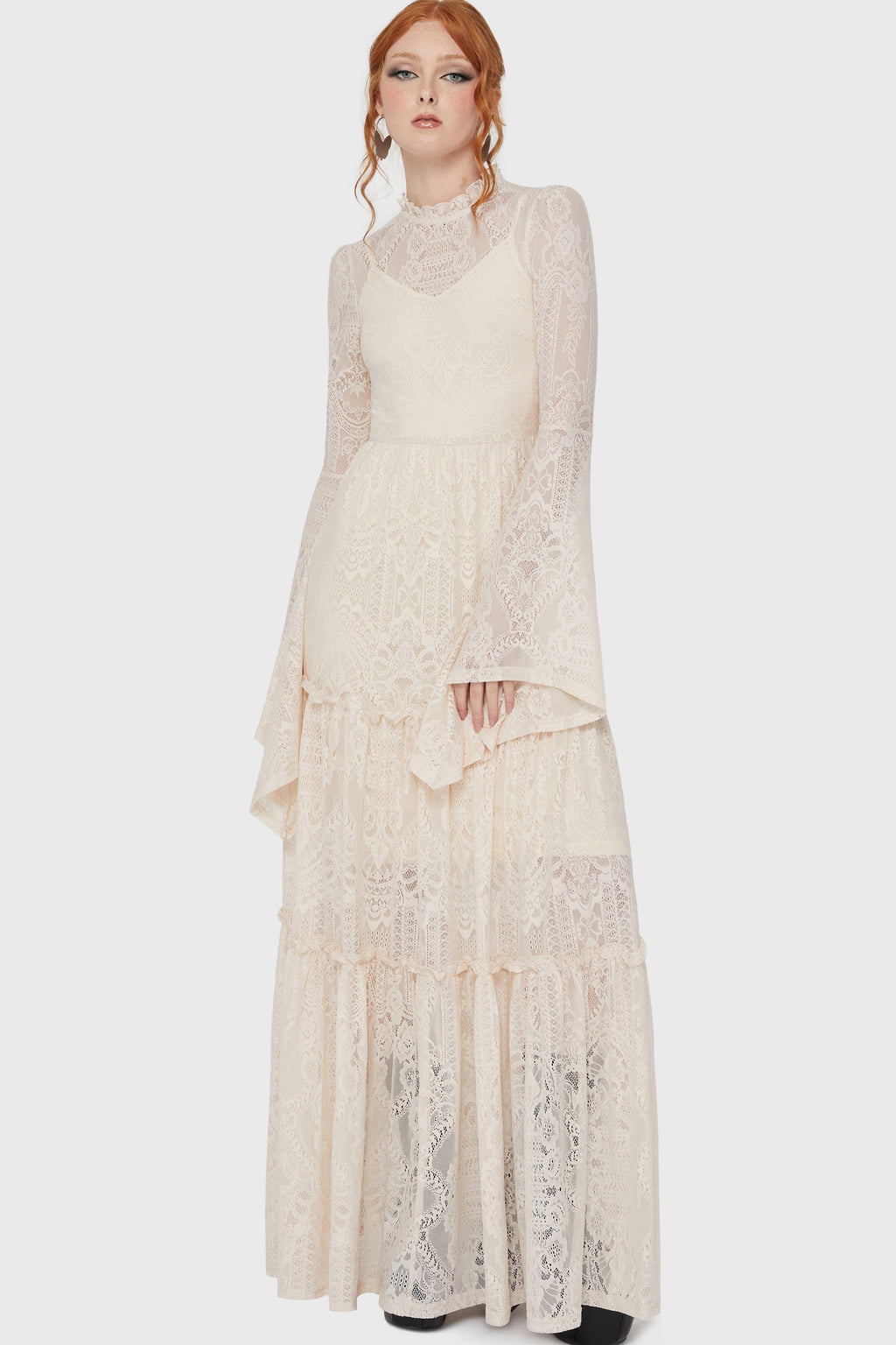 Antique white Hecate Lace Maxi Dress