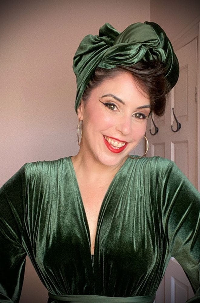 Ivy Green Velvet Hair Scarf image 0