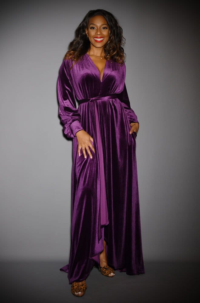 Purple Velvet Claudia Gown image 3