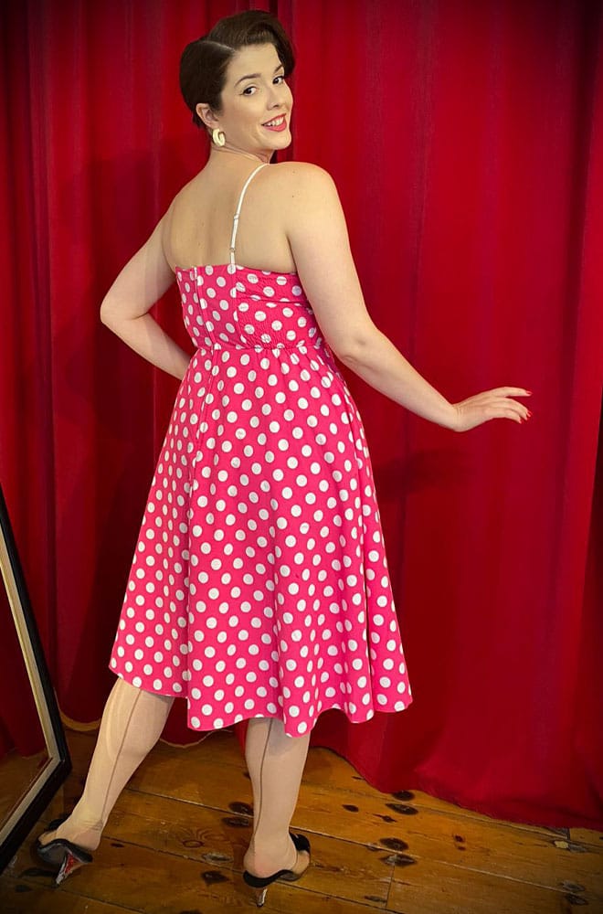 Pink Polka Swing Dress image 3