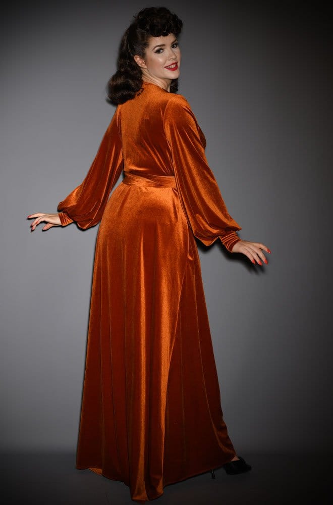 Pumpkin Spice Velvet Claudia Gown image 7