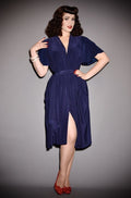 Navy Flutter Sleeve Claudia Dress image 0