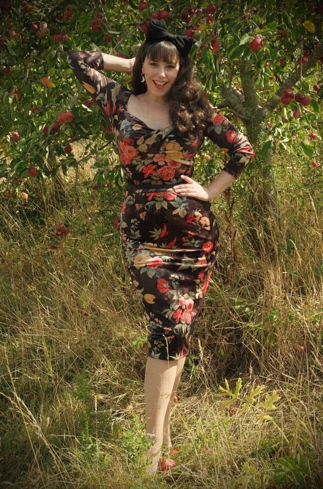 Winter Rose Velvet Bettina Wiggle Dress image 4