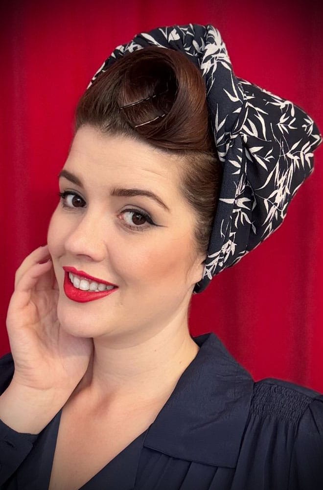 Navy Bamboo Hair Scarf image 0
