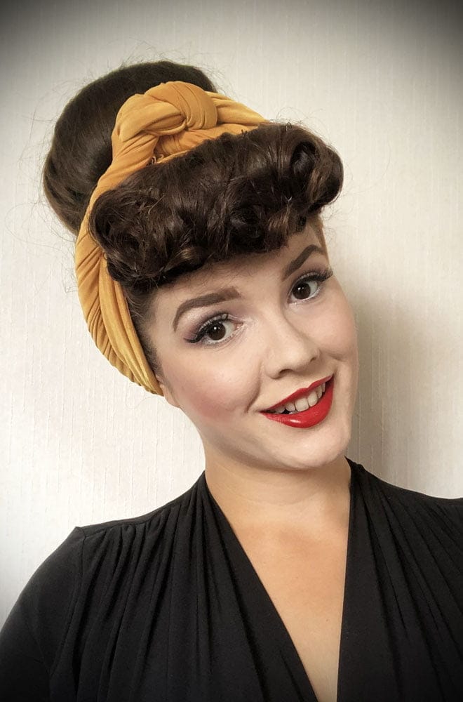 Mustard Jersey Hair Scarf image 3