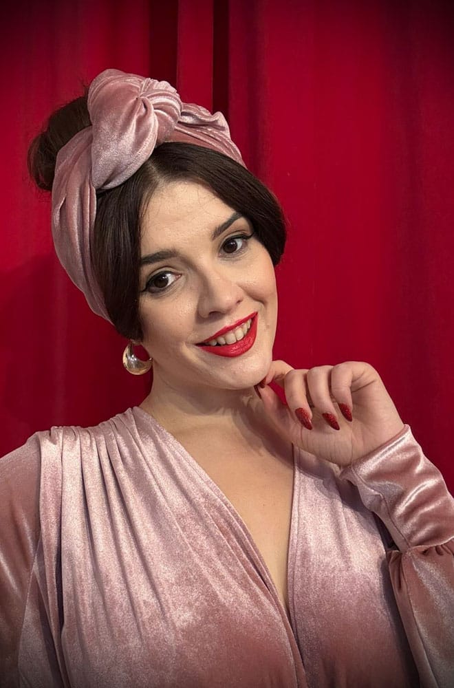 Dusky Pink Velvet Hair Scarf image 0