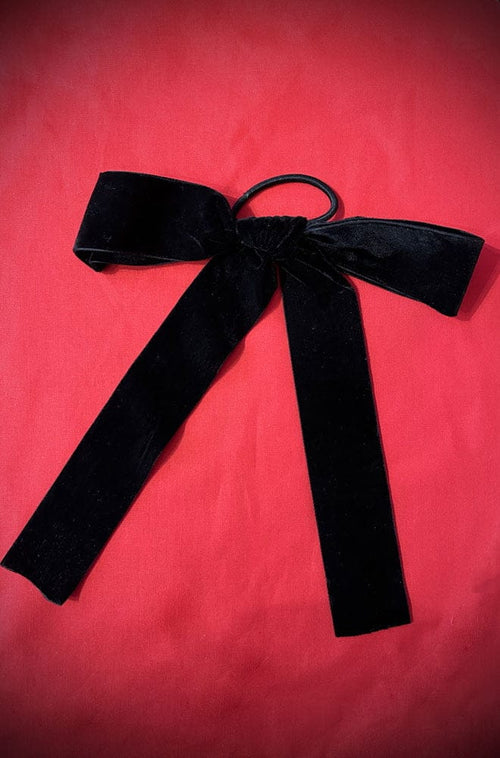 Black Velvet Ribbon Hair Bow image 0