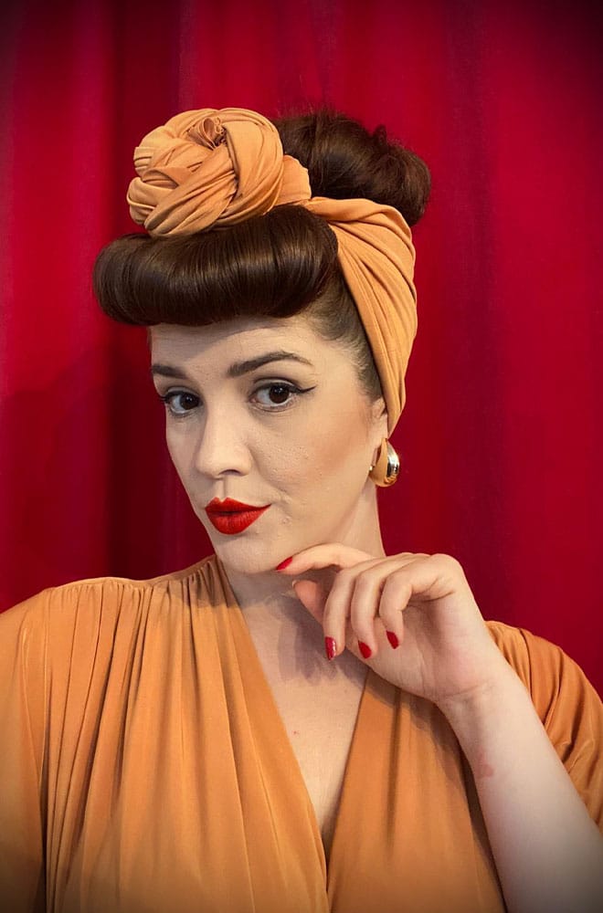Mustard Jersey Hair Scarf image 1