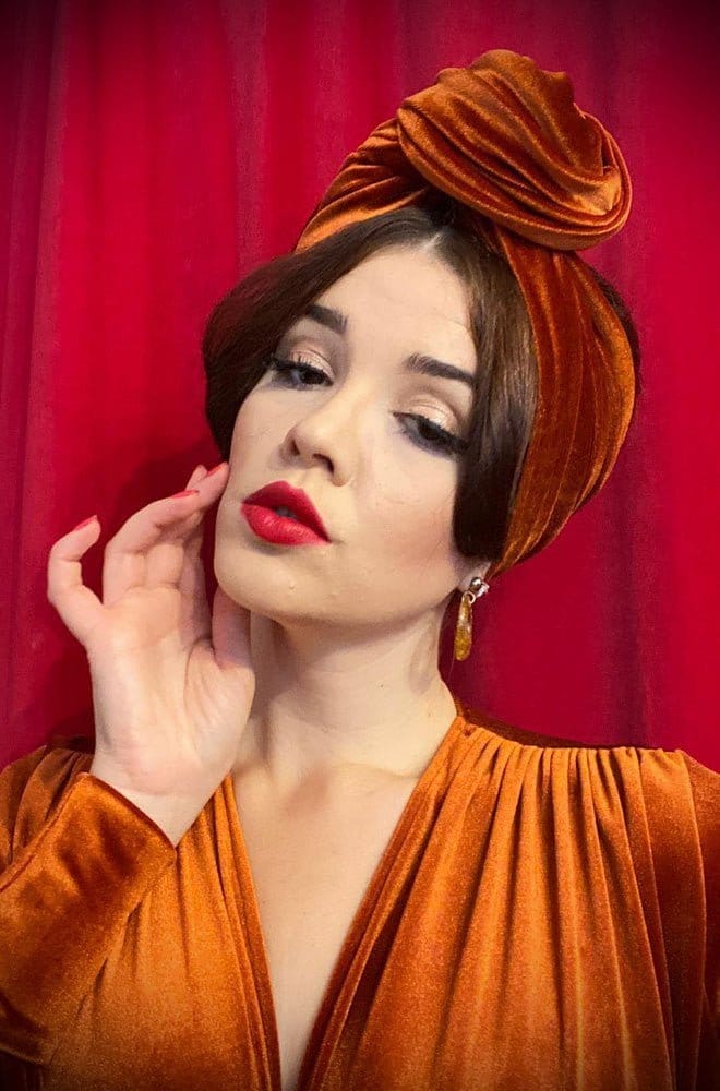 Pumpkin Spice Velvet Hair Scarf image 1