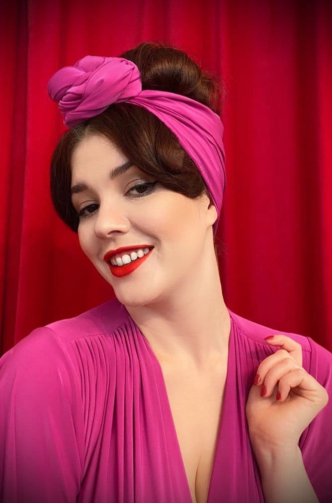 Magenta Hair Scarf image 2
