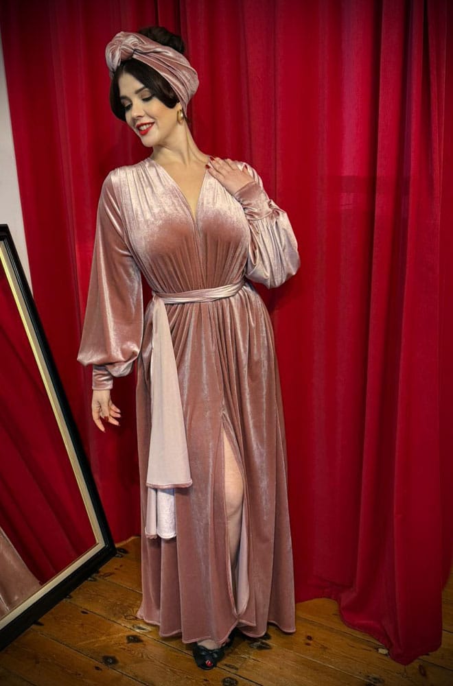 Dusky Pink Velvet Claudia Gown image 3