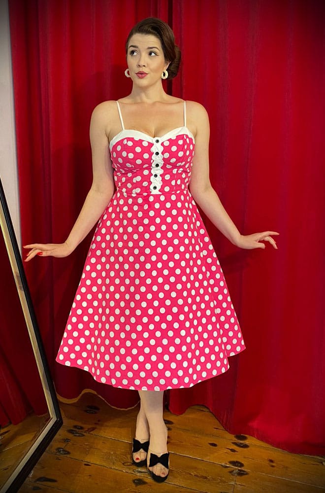 Pink Polka Swing Dress image 2