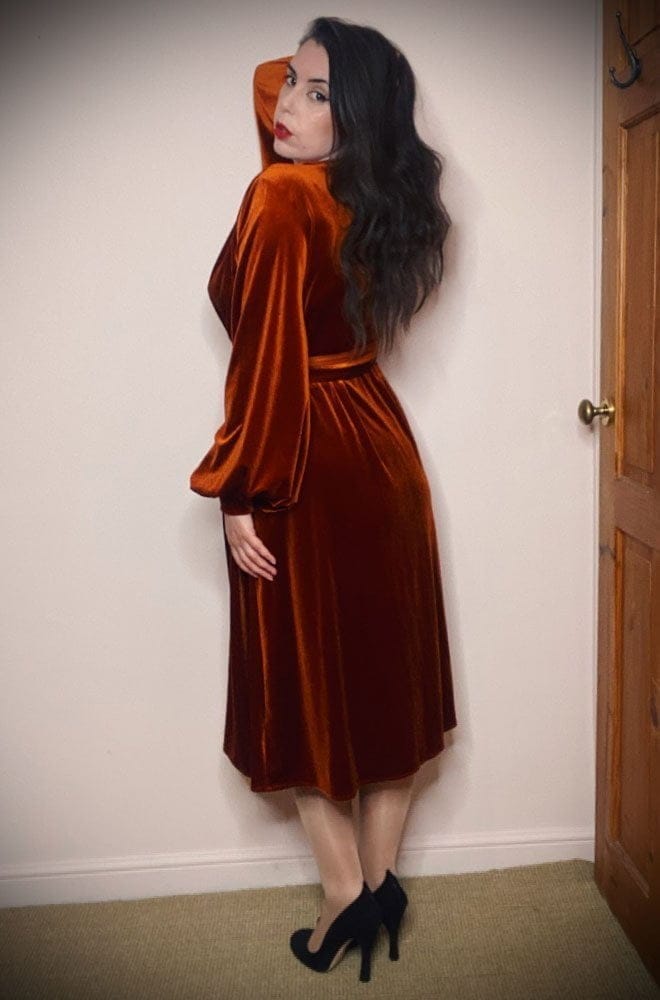 Pumpkin Spice Velvet Claudia Dress image 1