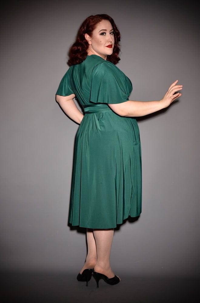 Green Flutter Sleeve Claudia Dress image 1