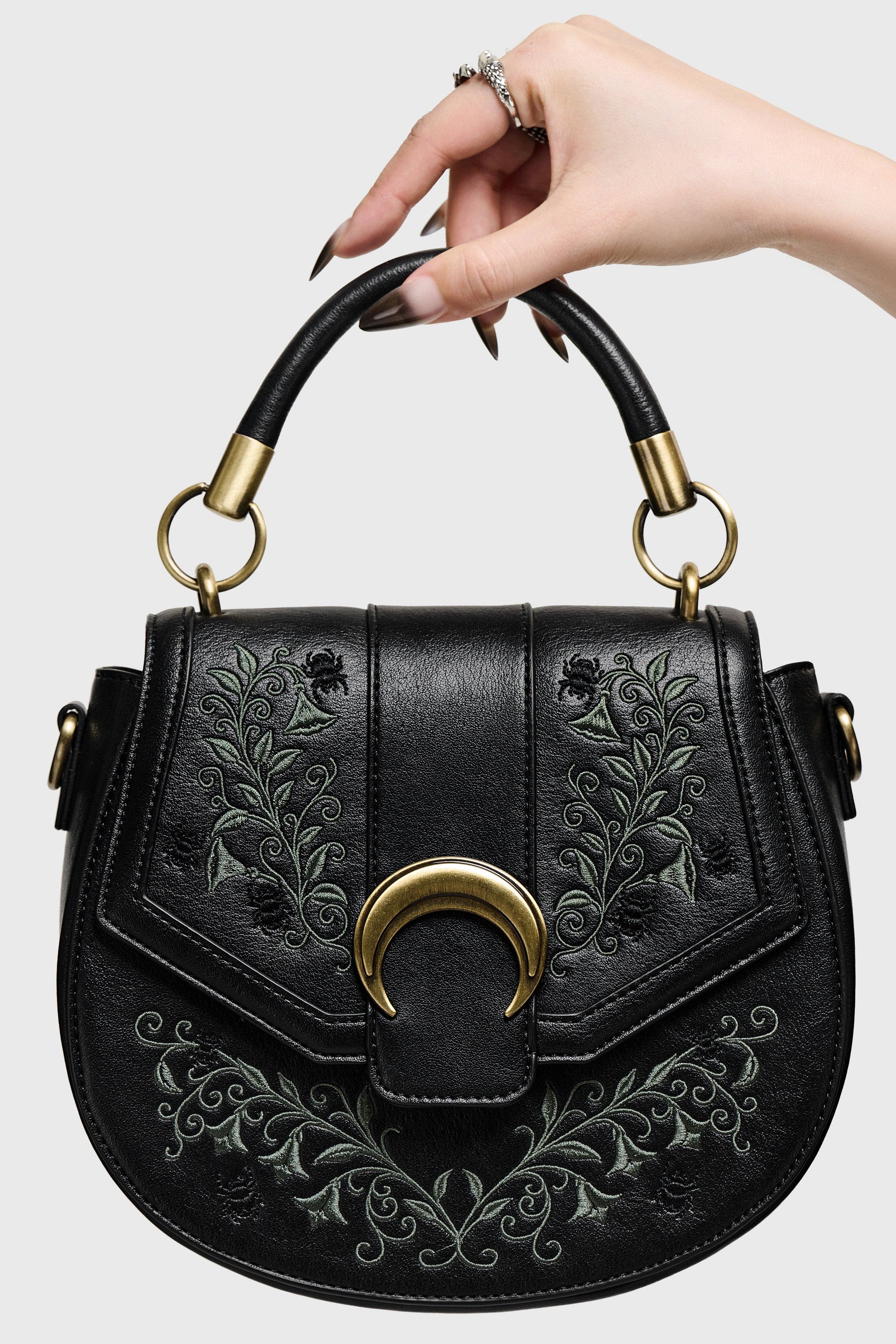 Lunar Fern Embroidered Handbag