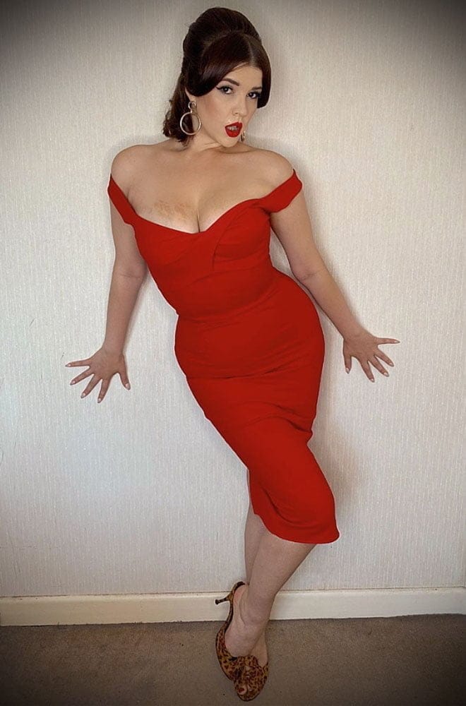 Red Bettie Wiggle Dress image 4