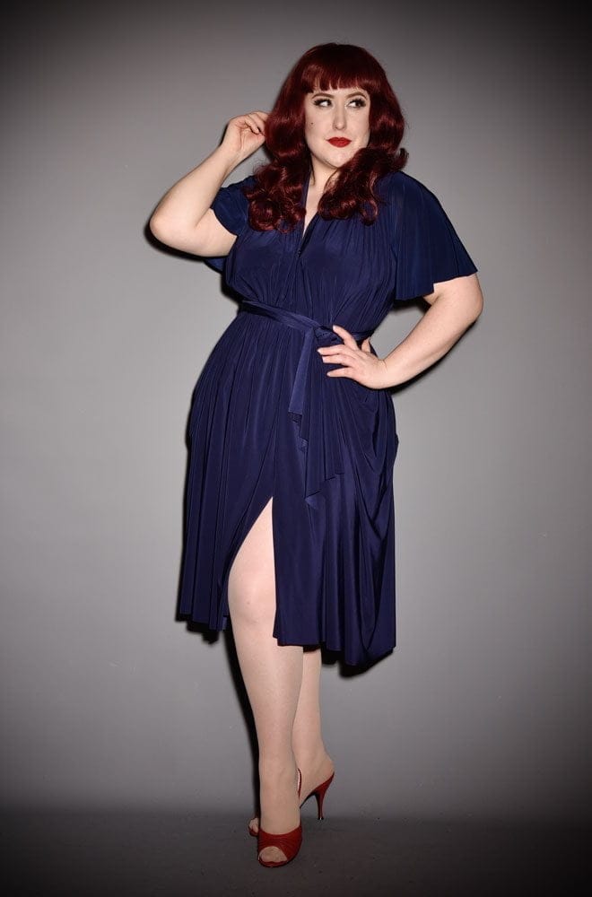 Navy Flutter Sleeve Claudia Dress image 2