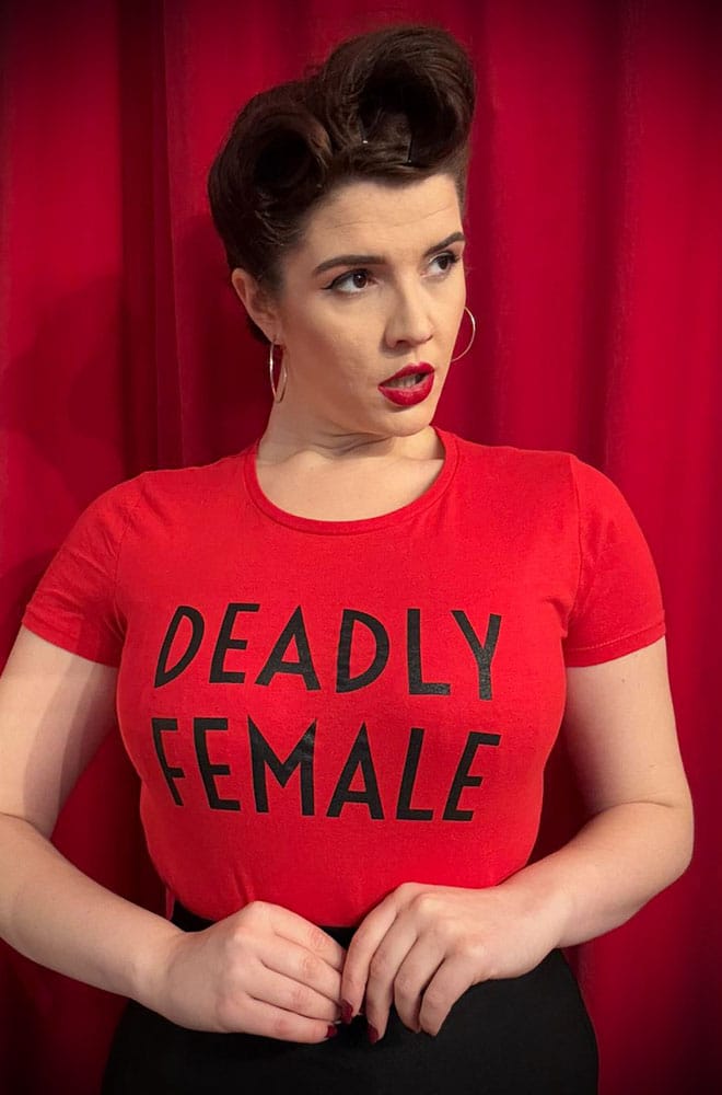 New! Red Deadly Female T Shirt image 0