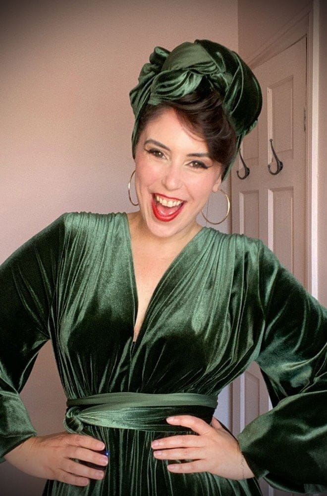 Ivy Green Velvet Hair Scarf image 2