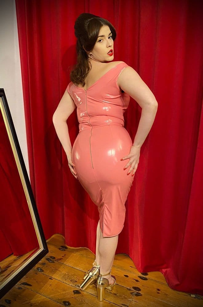Pink PVC Bettie Wiggle Dress image 2