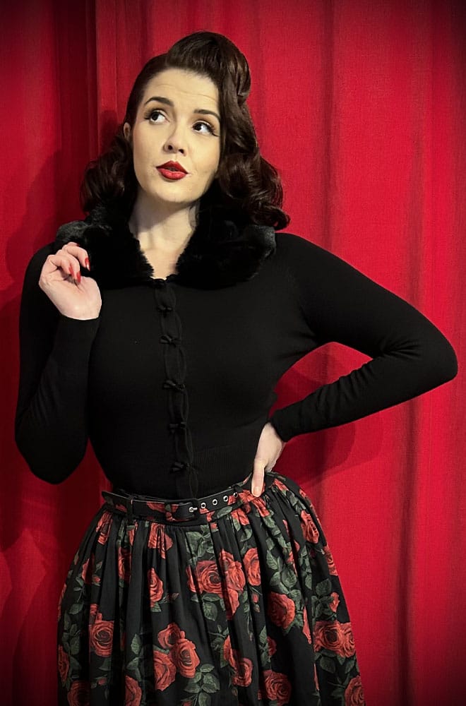 Faux Fur Collar Cardigan image 0