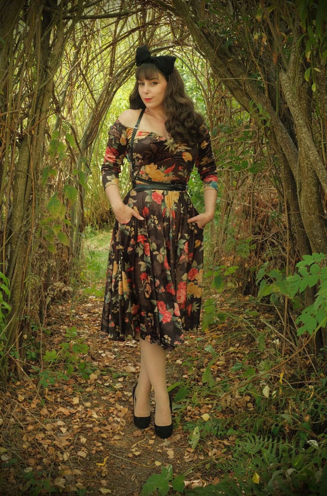 Winter Rose Velvet Adora Swing Dress image 2