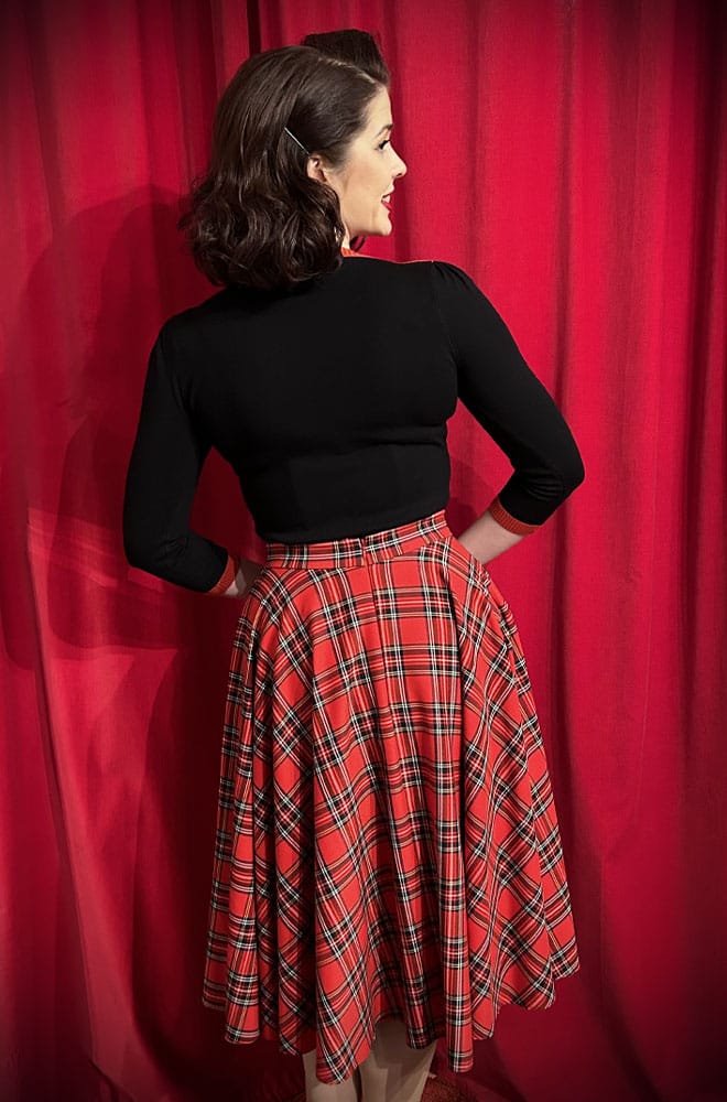 Red Tartan Swing Skirt image 4