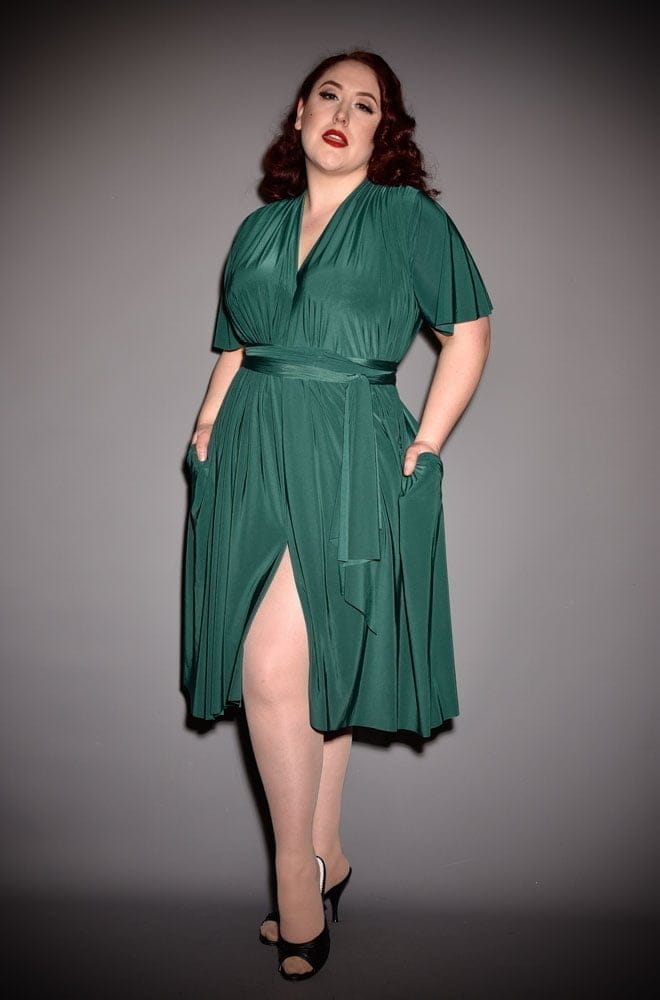 Green Flutter Sleeve Claudia Dress image 0