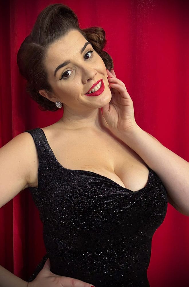 Rainbow Glitter Velvet Bettie Wiggle Dress image 3