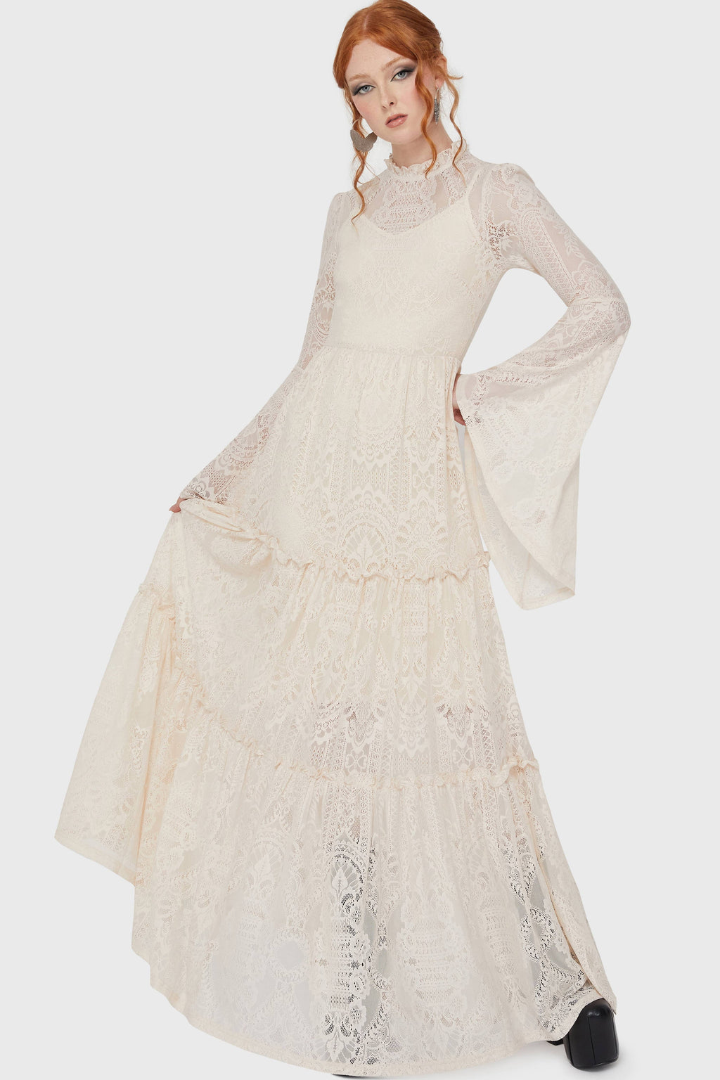 Antique white Hecate Lace Maxi Dress