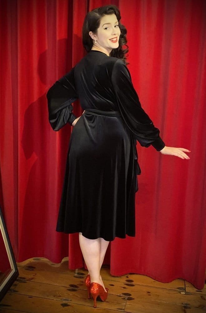 Black Velvet Claudia Dress image 9