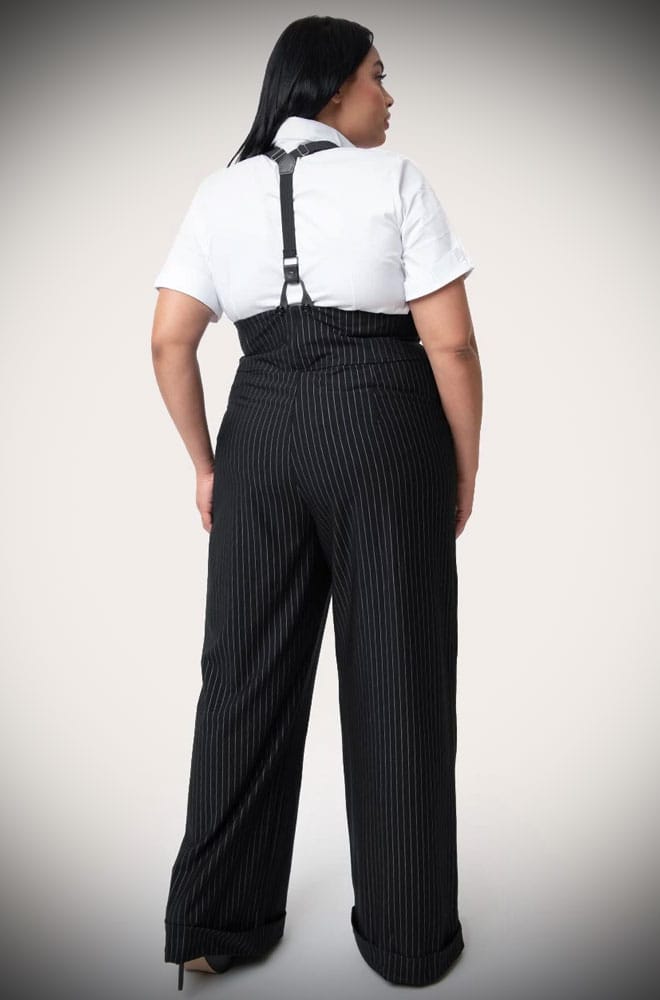 Black Pinstripe Thelma Trousers image 6