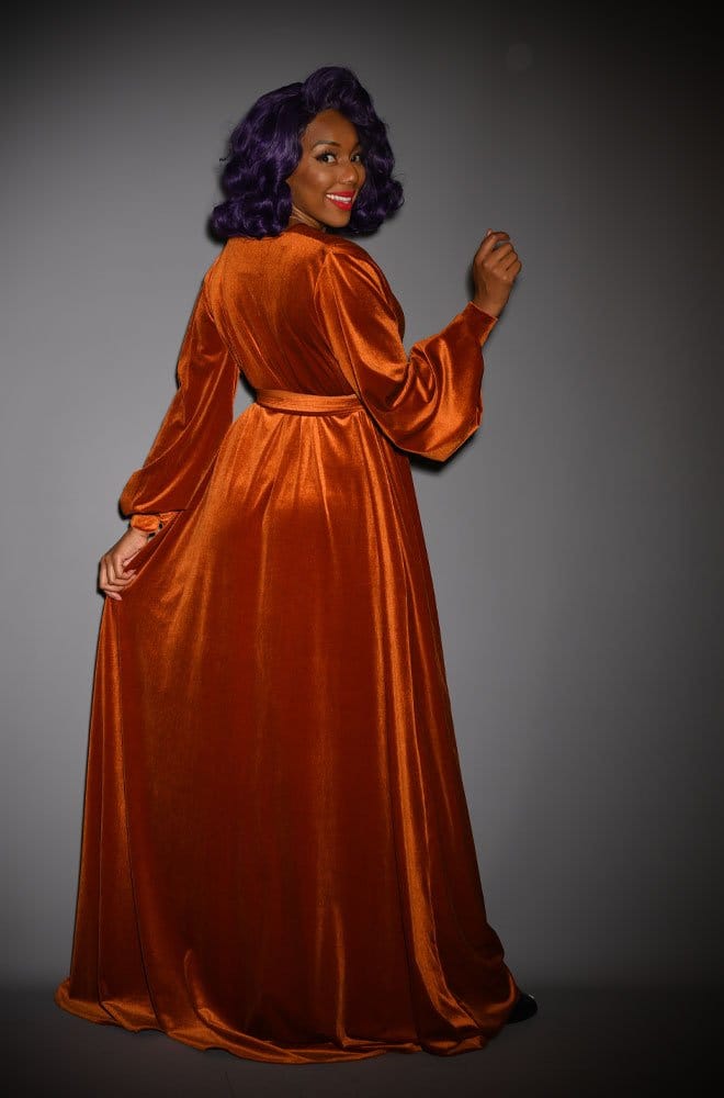Pumpkin Spice Velvet Claudia Gown image 1