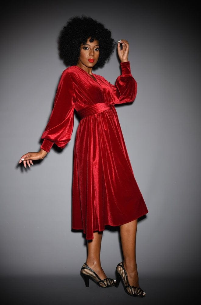Red Velvet Claudia Dress image 3