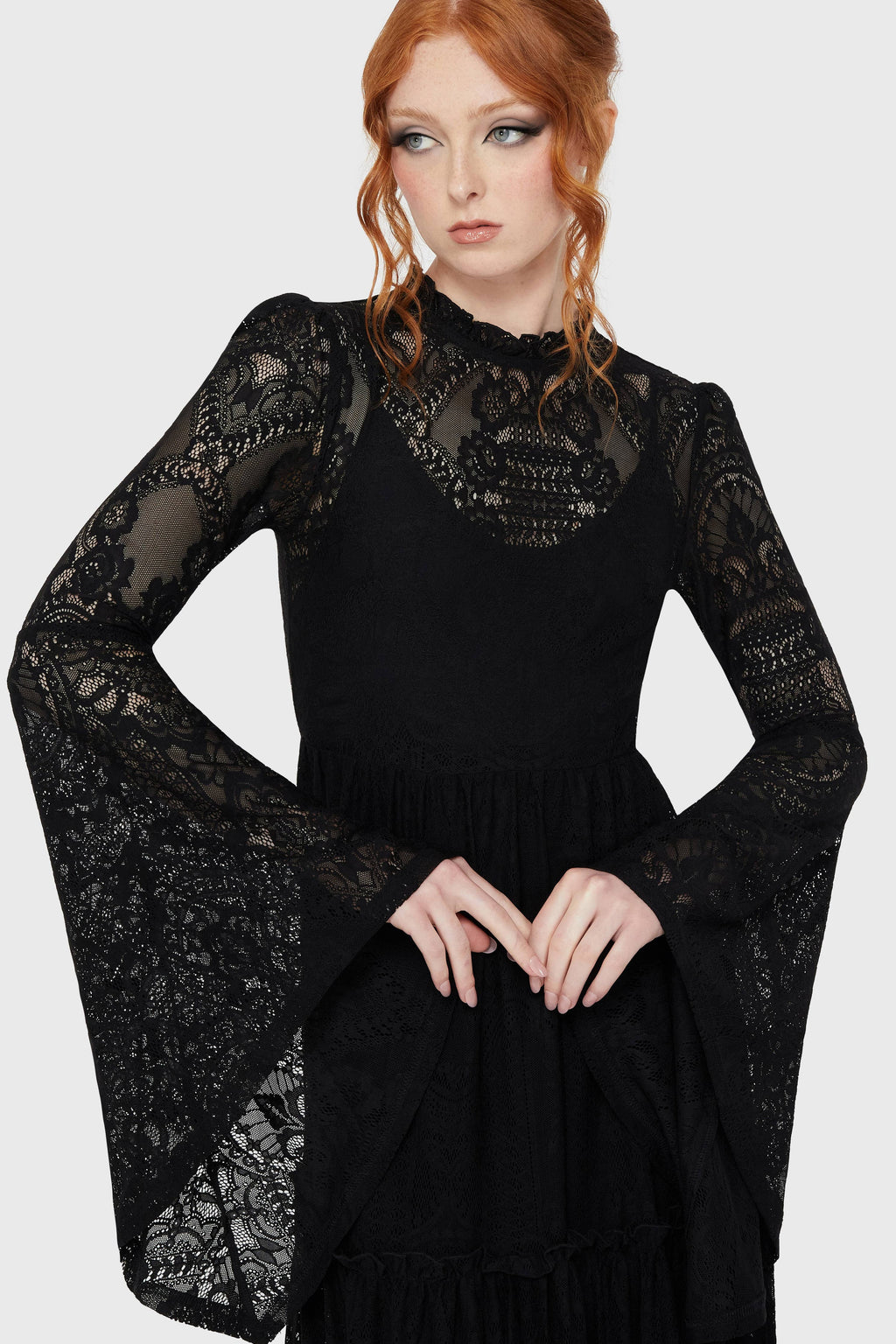 Black Hecate Lace Maxi Dress