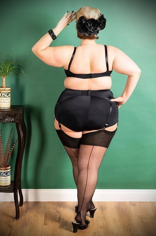 Black Curve Seamed Stockings image 0