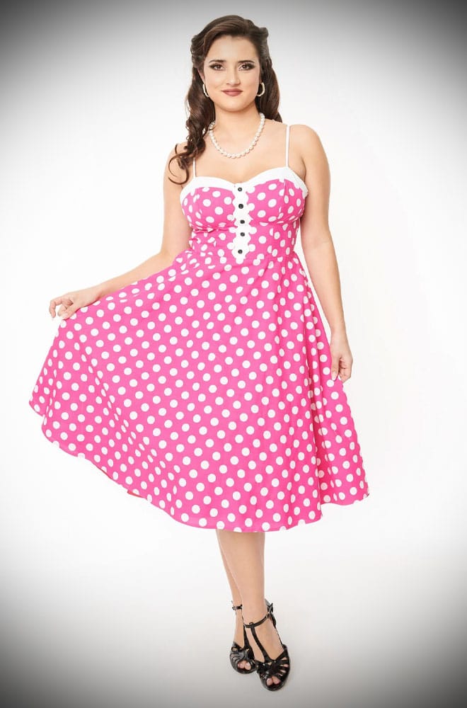 Pink Polka Swing Dress image 4