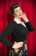 Black 40s Cable Knit Cardigan image 0