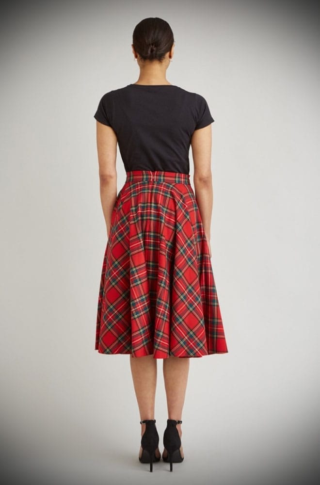 Red Tartan Swing Skirt image 8
