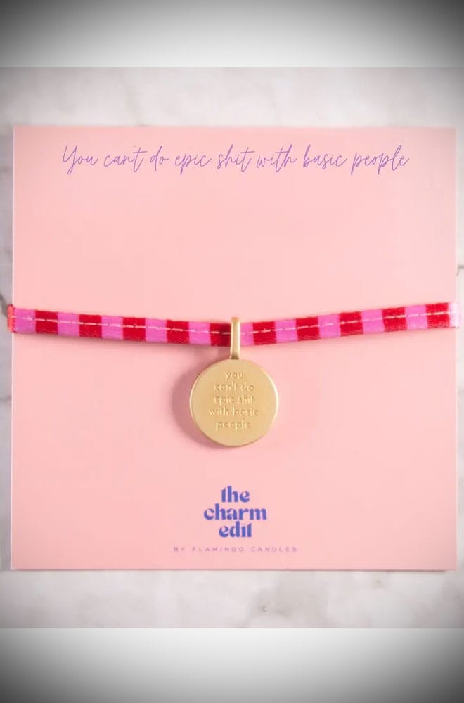 You Can’t Do Epic Shit with Basic People Charm Tie Bracelet image 2