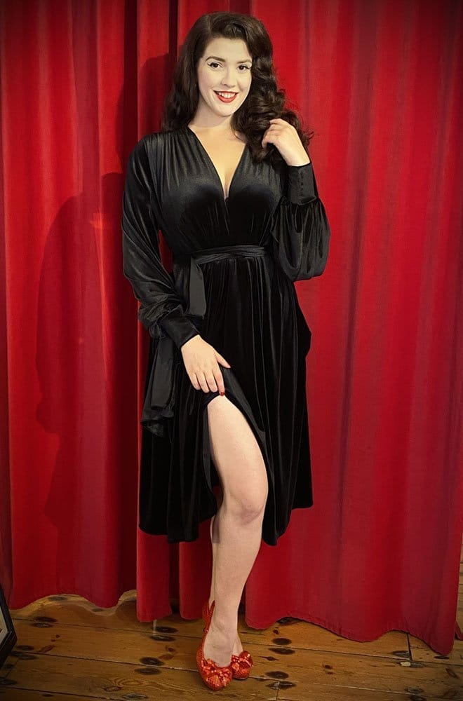 Black Velvet Claudia Dress image 7