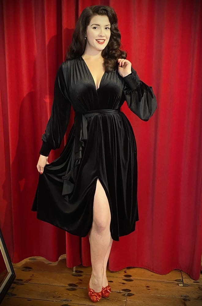 Black Velvet Claudia Dress image 8