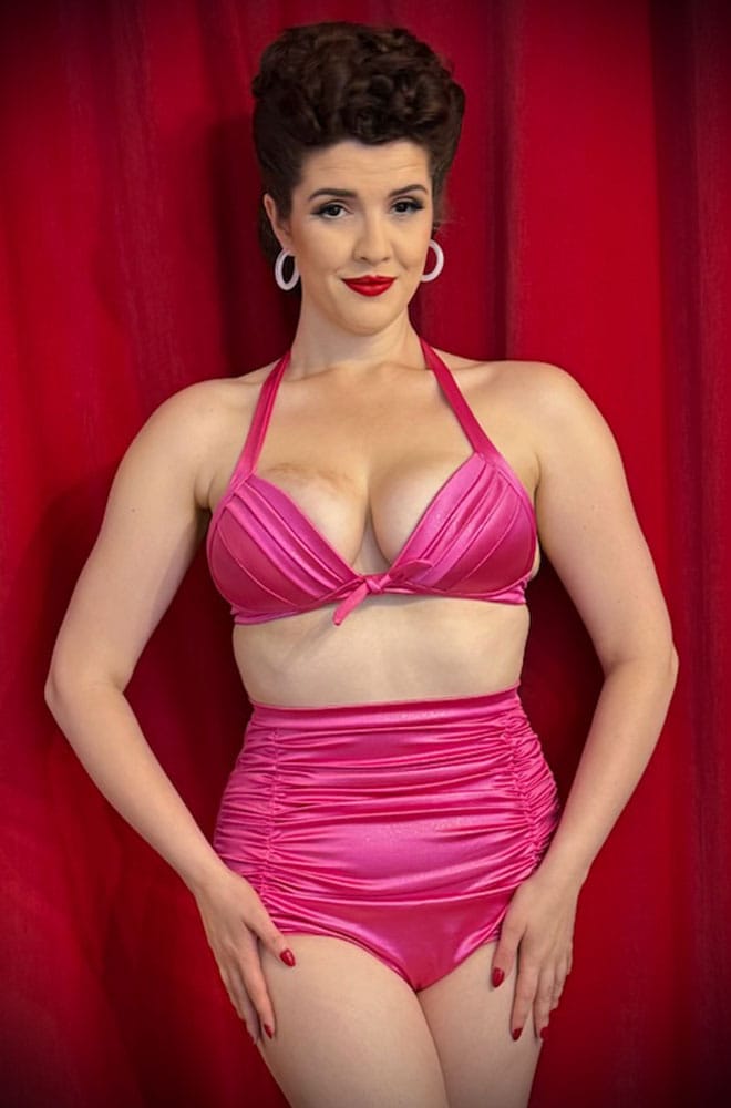 Pink Shimmer Monroe Bikini Top image 4