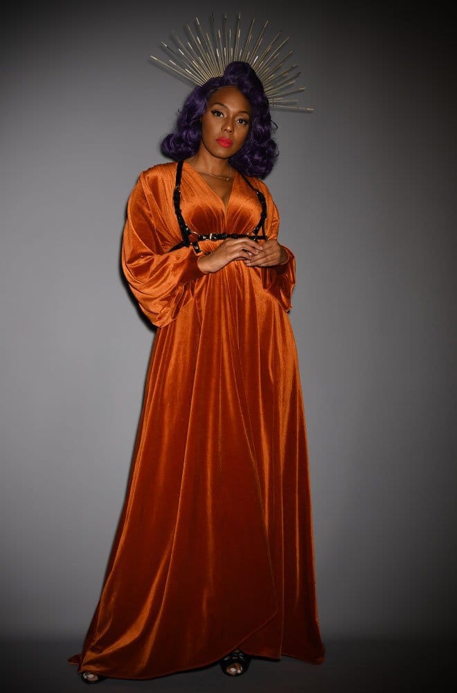 Pumpkin Spice Velvet Claudia Gown image 5